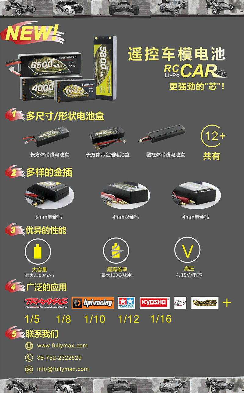 FULLYMAX推出多款新遥控车模电池